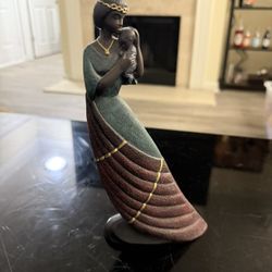 L Vintage 1995 Mahogany Princess Parastone Mother & Child Figurine Enesco