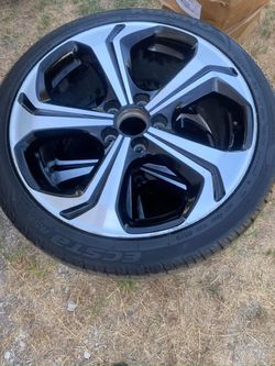 19" Wheel and Tire Package Fits Honda Accord Sport Civic Si EXL Acura Black Machined Wheels Set of 4