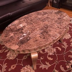 Set 3 Gold Metal Coffee Tables