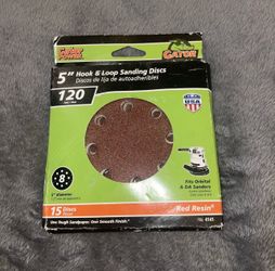 Gator Power 5" Hook And Loop Sanding Discs 150 Coarse 15 Discs Red Resin