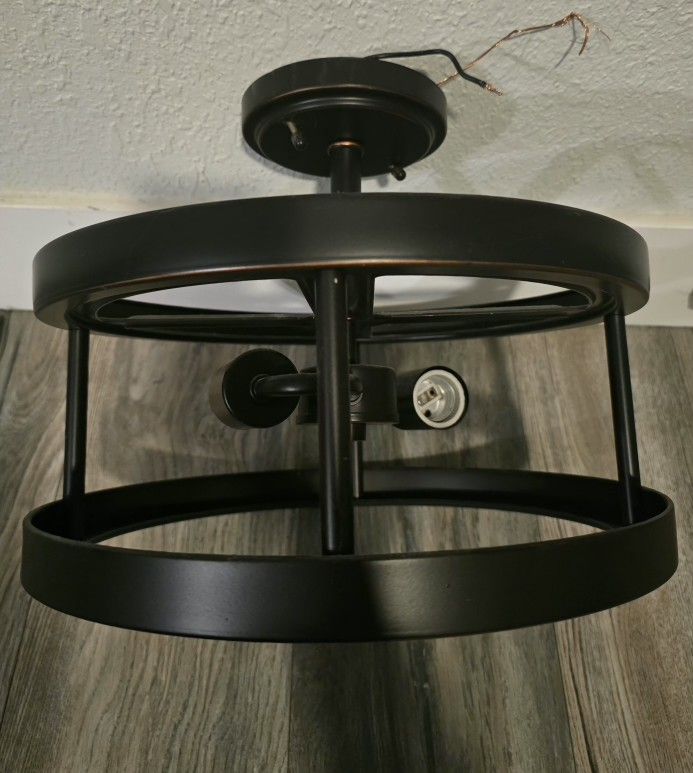 2-Light Oil Rubbed Bronze Semi-Flush Mount $40