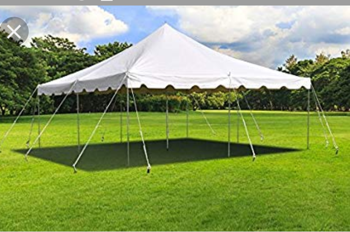 15ft by 15 ft. Pole tent