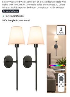 Battery Operated Wall Sconces Set of 2