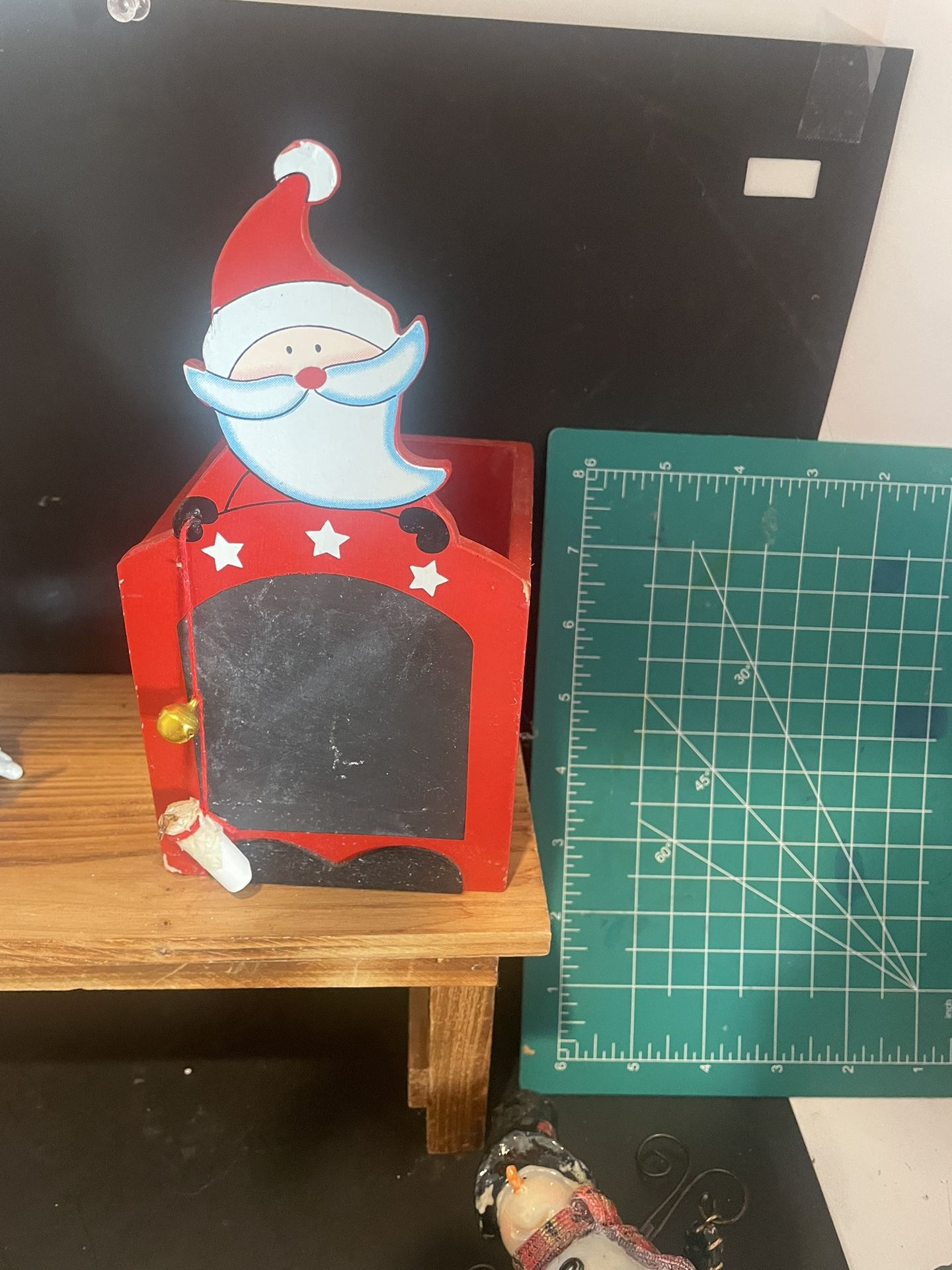 Vintage Santa Chalk Board Countdown To Christmas