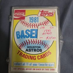 1981 Topps Cocacola Houston Astros Card Set