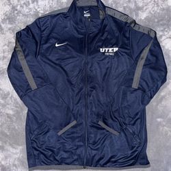 Nike UTEP Football Track Jacket Dri Fit Navy Size Men's Large