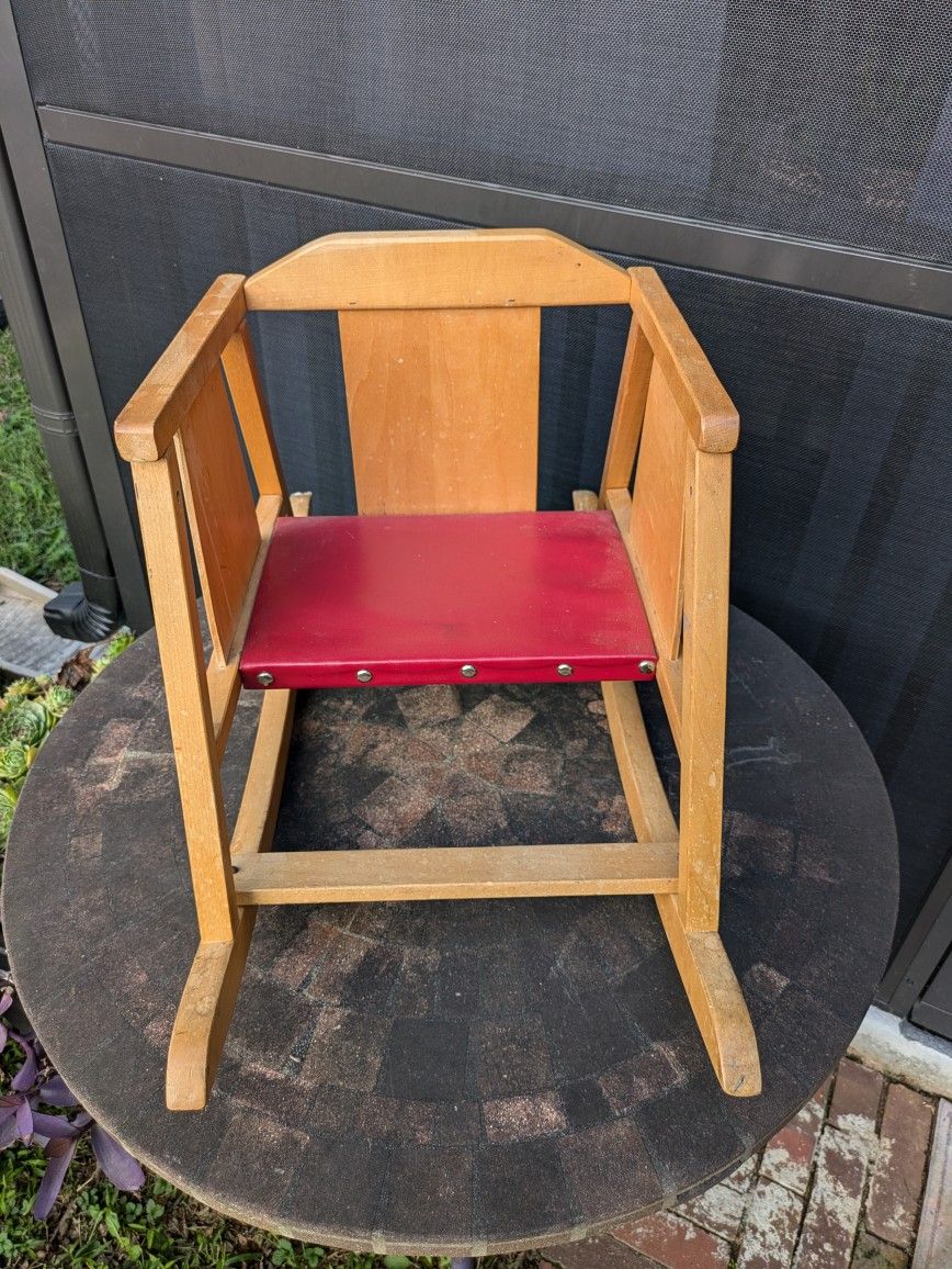 Vintage Wooden Child Rocker Chair
