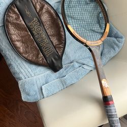 Wilson Advantage Wooden Tennis Racket w/ Headcover - 4 5/8” 