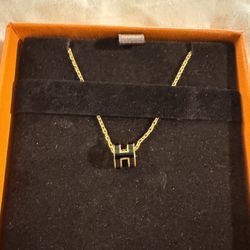 Hermès Mini Pop H Pendant – Noir/Gold – Excellent Condition With Box