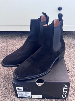 Aldo Unoella Black Suede Chelsea Boots