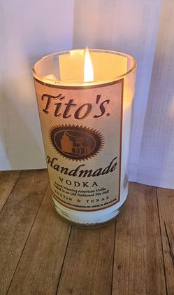 Custom Candles Cut Liquor Bottles