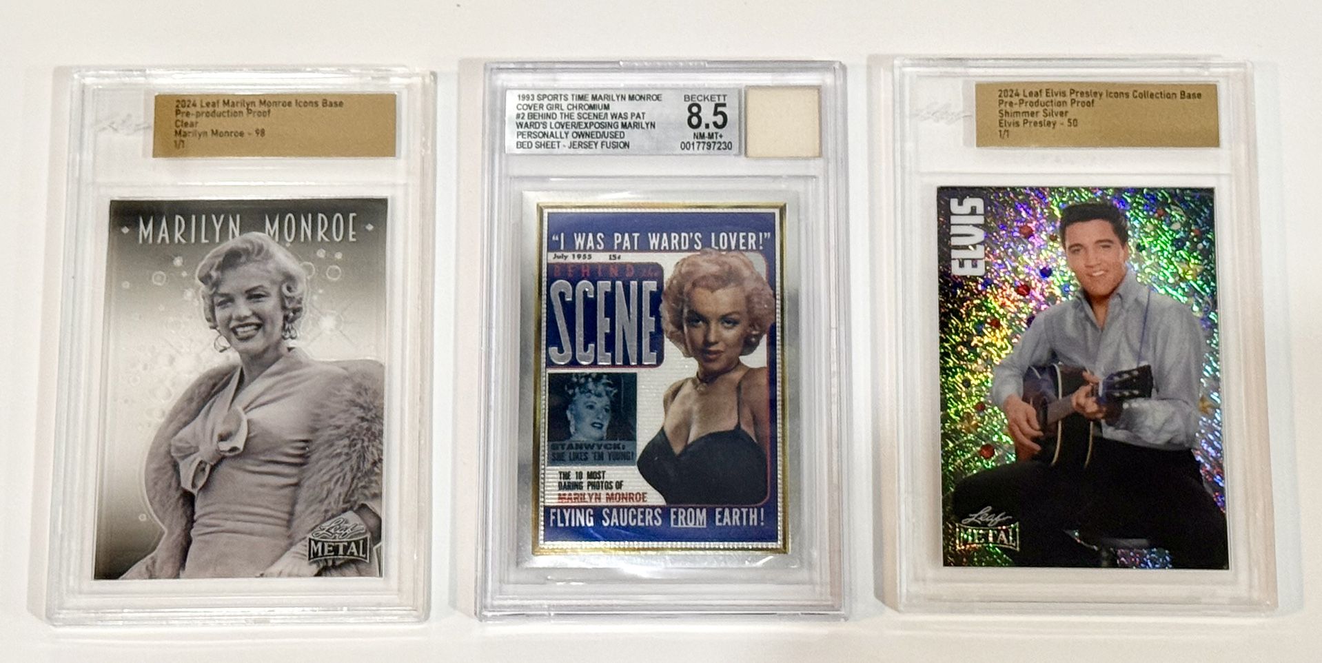 Elvis Presley & Marilyn Monroe Rare 1/1 Pre-Production Proof + Bedsheet Relic