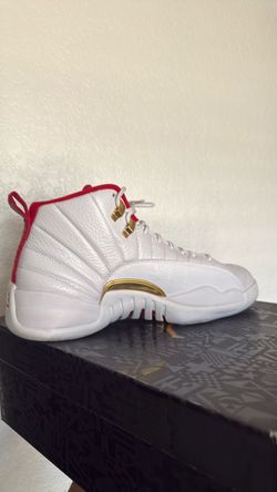 Air Jordan 12 Retro White Red Gold Sneaker