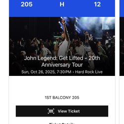 JOHN LEGEND TICKETS TWO