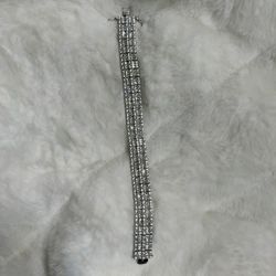 Bella Luce Faux Diamond Baguette & Round Rhodium Tennis Bracelet