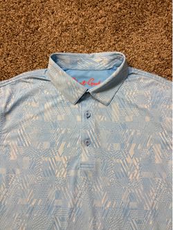 Robert Graham Blue Geometric Golf Performance Polo Mens Size Medium