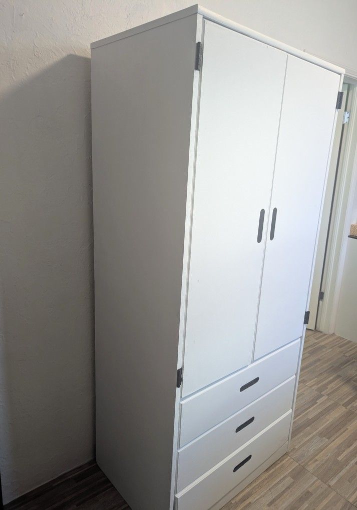 Wardrobe White Wood 