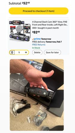 4-Channel 1080P Dash Cam with 360° Panoramic View, Infrared Night Vision, Loop Recording, 24/7 Parking Monitor & Integrated Display - Vehicle Security