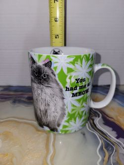 Ragdoll You Had Me At Meow Kitty Cat Ceramic Coffee Mug EUC Vtg