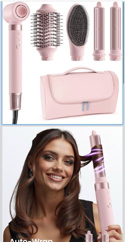 🔥Brand new🔥 5 in 1 Hot Air Styler Wrap - High-Speed Hair Dryer, Volumizing Brush with Auto Curlers, Fast Drying & Frizz-Free Styling Straightening, 