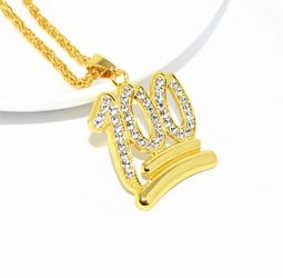 Iced out Gold Chain with 💯 Pendant