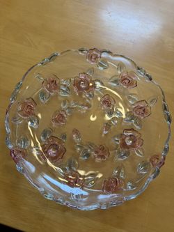 Vintage 13” Bella Rosa Pink Frost Round Serving Platter by Mikasa