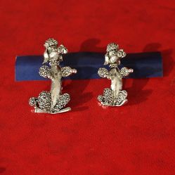 mid-century designer poodle brooch set