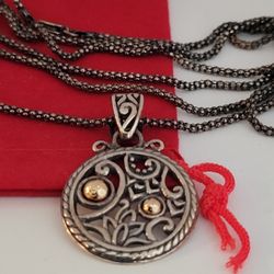 ❤️925 & 18k Vintage Oxidized Sterling Silver Necklace and Medallion Pendant!/ Cadena y Dije de Plata Esterlina! 👌🎁Post Tags: Cadena de Plata