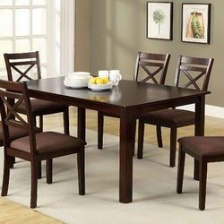Weston 7 Piece Dining Table Set Espresso
