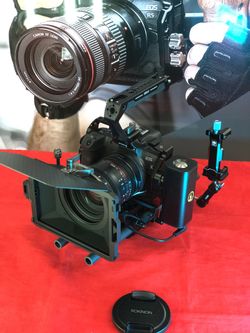 Canon R Full Rigged With Rokinon 50mm T1.5, Ring Adapter, Battery, All Ready