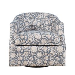Lottie Blue Swivel Accent Chair