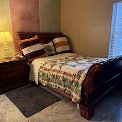 Queen Bed + Mattress + Free Cover 