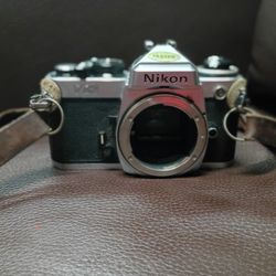 Nikon FE2 Black Body 35mm SLR Manual Focus Film Camera w/ Neck Strap
