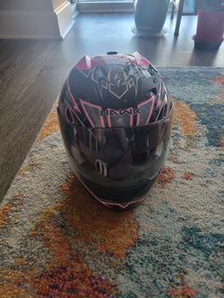 Pink And Black Motorcycle Helment
