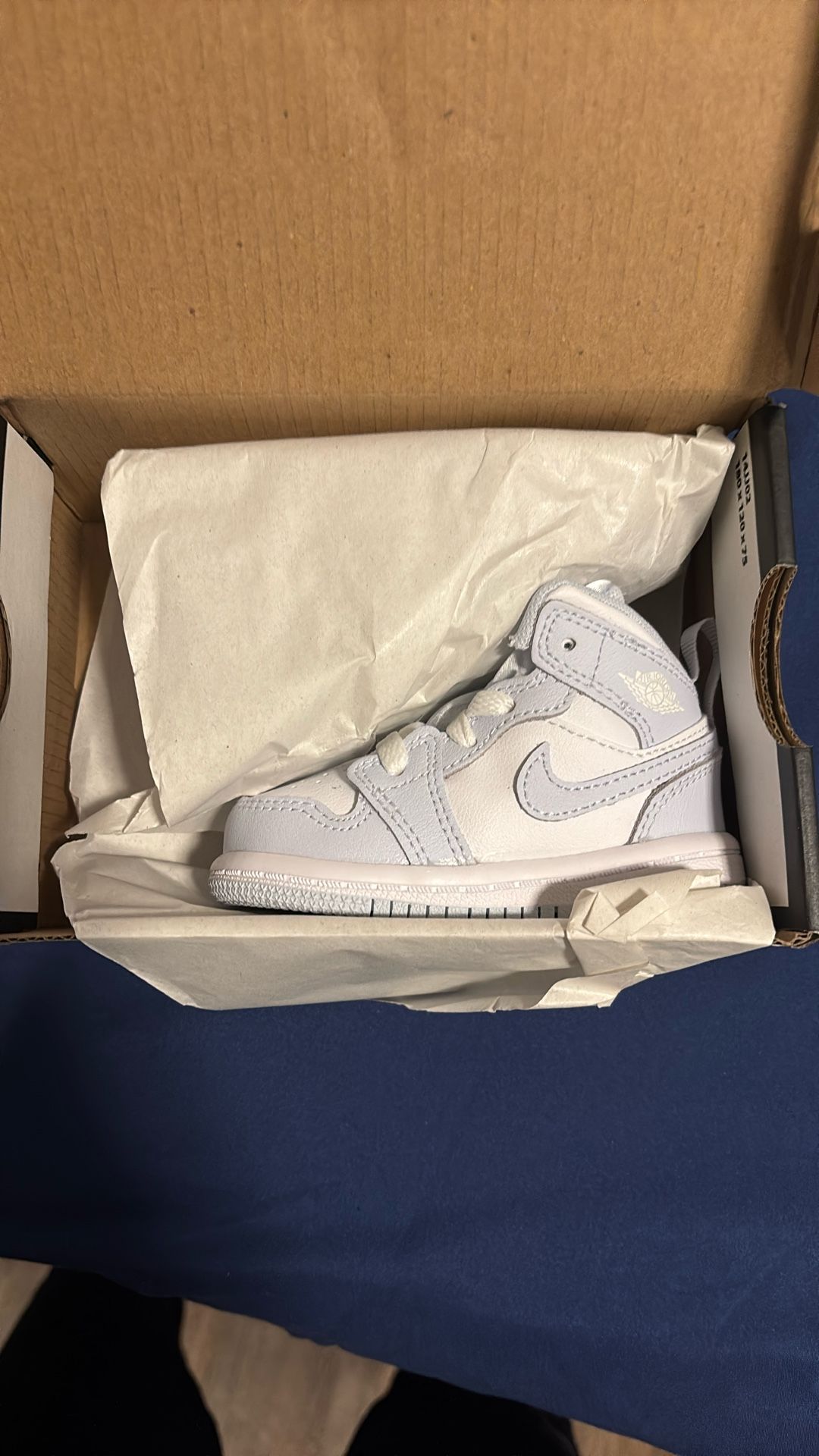 Jordan 1 Mid Cobalt Bliss/White Sz 4c