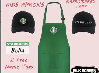 Kids Starbucks  New Apron And Cap 