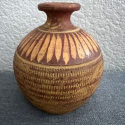 Antique Mexican Boho Pottery Vase  