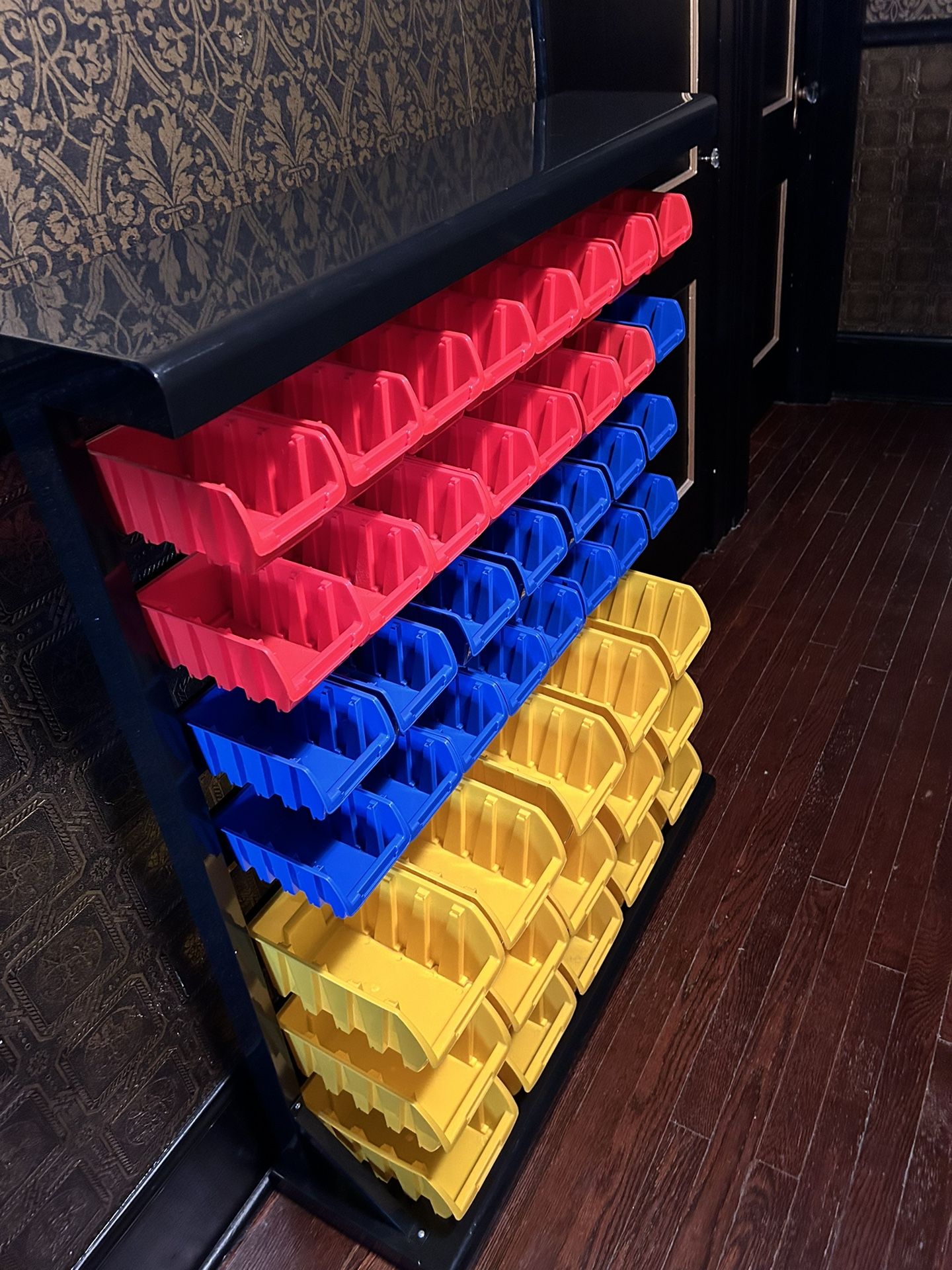 46 Bin Floor Mount Parts Rack