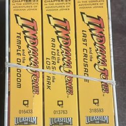 Indiana Jones Three Volumes Vhs Tapes