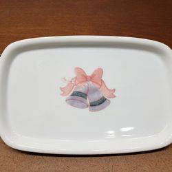 Butter Dish with Pink  Bells Underplate No Lid