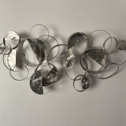 Curtis Jere Floating Ring or Raindrop Hanging Wall Sculpture, Mid Century Modern Esk Art