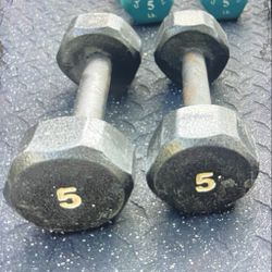 PAIR OF 5 LB.  POUND DUMBBELLS