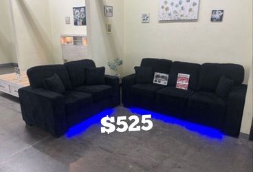 Gorgeousā¼ļø2-Pc Sofa & Loveseat With LED Lights