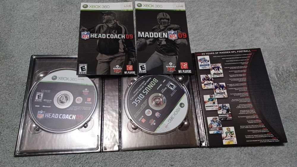 Madden 09 Coach 3 Disc Set Xbox 360 Game Video