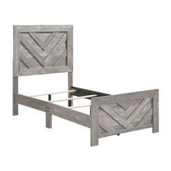 Brand New White/Gray/Oak/Brown Twin Bedframe 