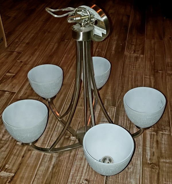 Hastings 5 Light Brushed Steel Chandelier Designs Hampton Bay Hastings 5 Light Brushed Steel Chandelier For In