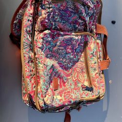Baosha Floral Travel Backpack – Multi Pocket, Boho Design
