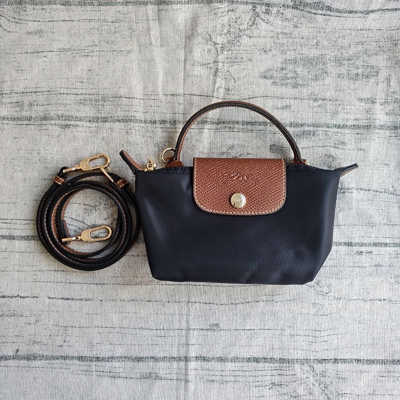 Longchamp Black And Brown Mini Crossbody Bag