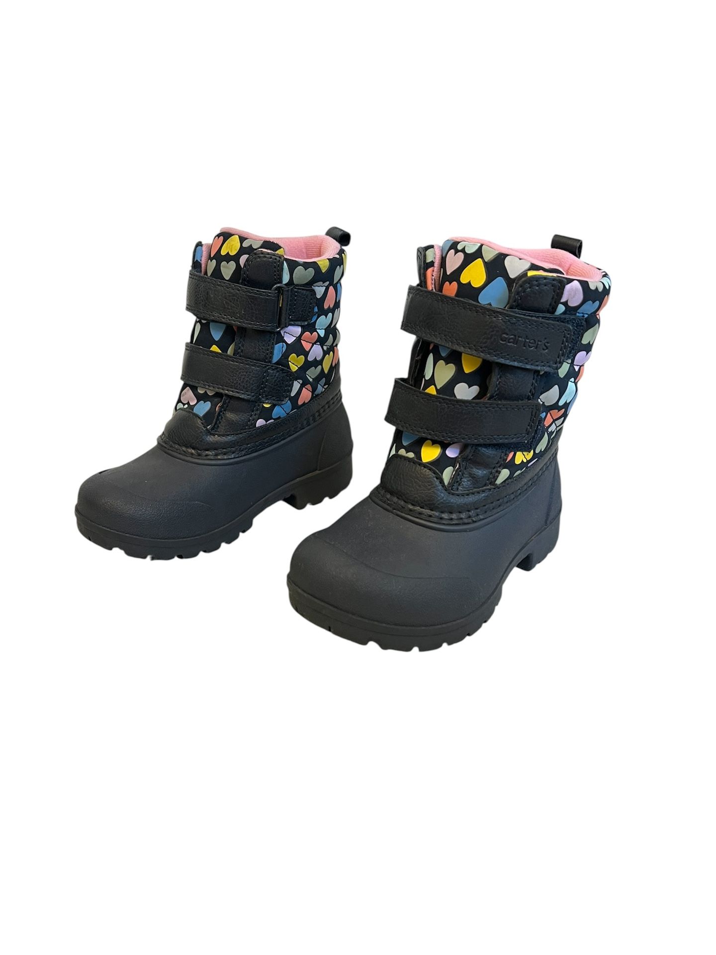 Carter's Navy Blue Waterproof Strap Fleece Lined Heart Snow Boot, Size 11