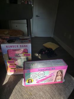 Piggy bank and girls jewel kit bundle